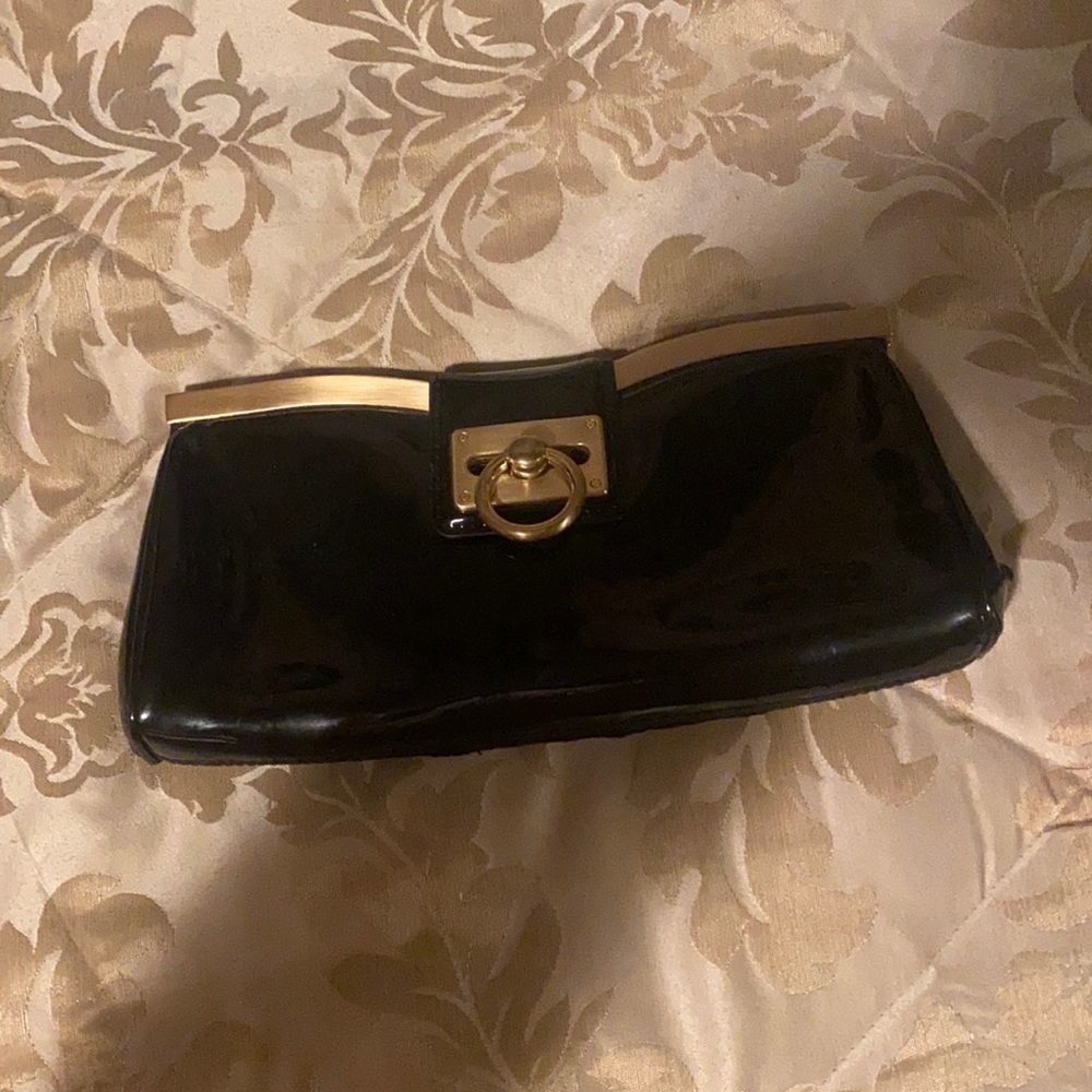 Ann Taylor black clutch purse